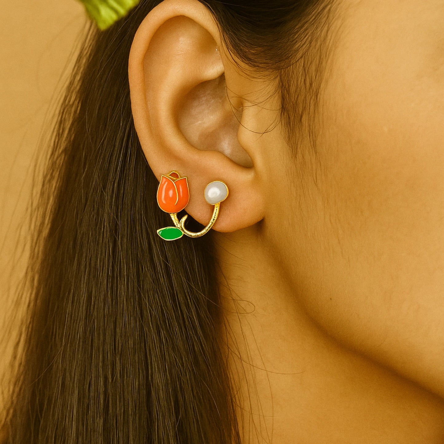 Tulip Pearl Earrings for Women