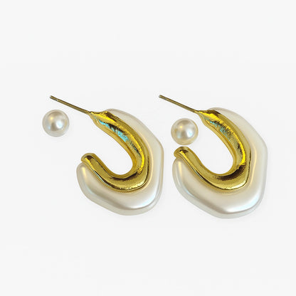 Gold Toned Half Moon Shape Bali Clip On Hoop Earrings For Women and Girls