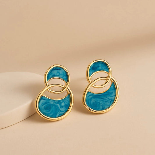 Blue Resin Earrings for Women