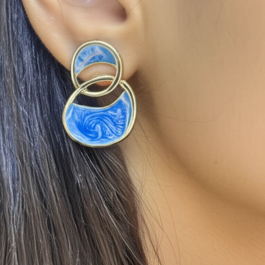 Blue Resin Earrings for Women